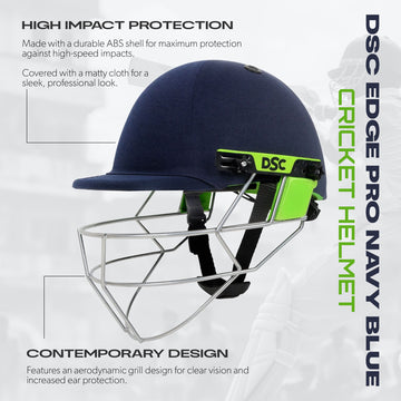 DSC Edge Pro Navy Blue Cricket Helmet with Back Adjuster