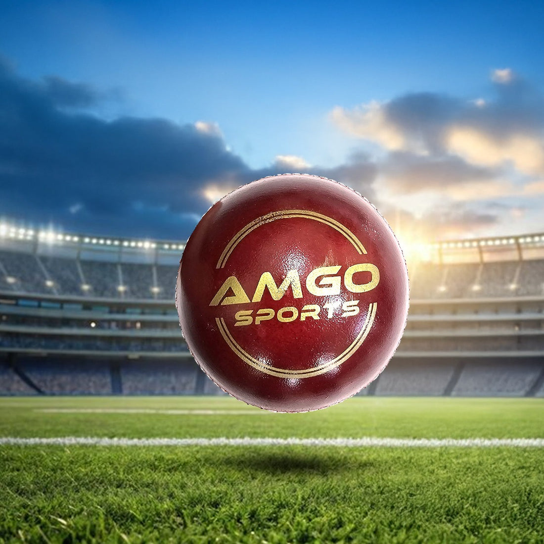 AMGO ELITE Leather Cricket Ball 156 gms - 2 Piece