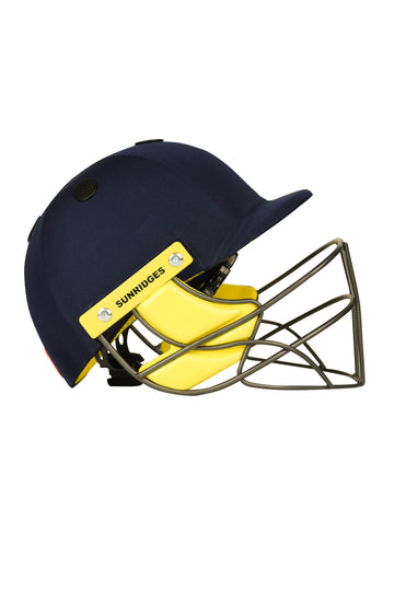 SS Pro Premium Cricket Helmet - Navy Blue with Yellow